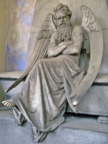 Immagine con angelo, ali, statua, marmo, barba, braccia