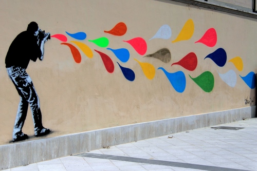 Immagine con colori, muro, fotografo, gocce, murales, murale, disegno