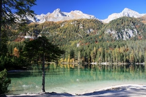 lago, montagne, verde, alberi, acqua, bosco, riflesso, riflessi, montagna, panorama, cielo