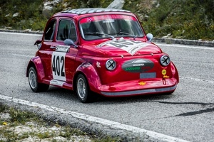 cinquecento, strada, rosso, corsa, auto, rossa, automobile, gara, numeri, sport, macchina, numero