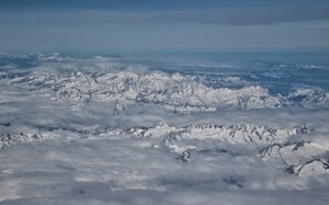 nuvole, neve, montagne, bianco, panorama, cielo, paesaggio, inverno