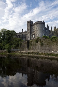 castello, fiume, riflesso, nuvole, cielo, acqua, alberi, riflessi, torre