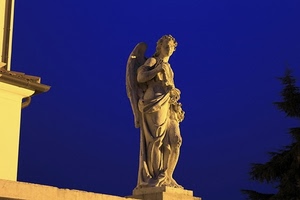 blu, angelo, ali, statua, cielo, albero, giallo, scultura, ala, monumento