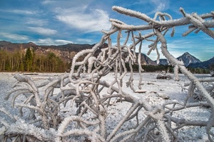 inverno, neve, rami, montagne, alberi, ghiaccio, bianco, montagna, brina, cielo, gelo, paesaggio