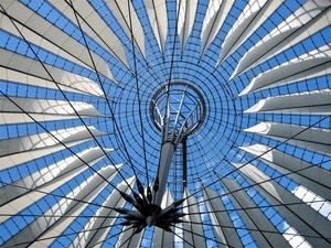 cielo, cupola, bianco, tiranti, geometrie, architettura, celeste, metallo, soffitto, blu, vetro, fili, azzurro, raggi, vele, cerchi