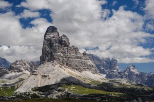 nuvole, montagna, cielo, rocce, montagne, verde, cima, roccia, dolomiti