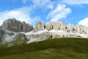 montagne, nuvole, prato, cielo, rocce, verde, neve, montagna, prati, panorama, paesaggio, roccia