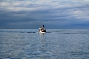 mare, barca, nuvole, cielo, acqua, azzurro, onde, nave, scia