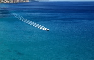 mare, scia, blu, azzurro, barca, acqua, motoscafo