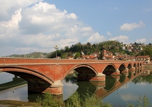 ponte, fiume, riflesso, acqua, archi, nuvole, arcate, cielo