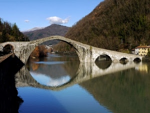 fiume, ponte, riflesso, acqua, archi, arco, cerchio, riflessi