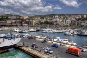 porto, barche, mare, nuvole, panorama, automobili, nave, cielo, città, auto, molo