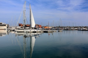 barche, porto, mare, riflesso, vela, cielo, riflessi, vele