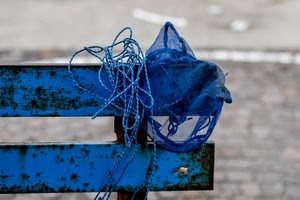 blu, panchina, rete, corda, ruggine, mare, grigio, ferro