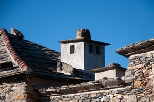 cielo, pietre, tetti, tegole, comignolo, tetto, azzurro, comignoli, ombra, abbaino, pietra, finestre