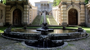 fontana, acqua, scalinata, zampilli, scale, porte, archi, zampillo, giardino