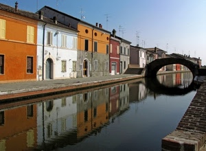 ponte, case, canale, riflesso, acqua, riflessi, cielo, porte, palazzi