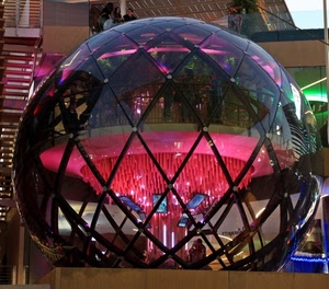 sfera, vetro, expo, rosso, palla, colori, luci, riflessi, milano