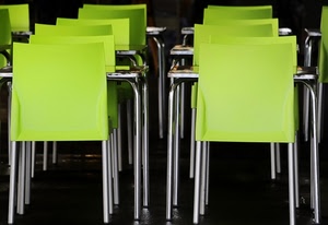 sedie, verde, tavolini, nero, metallo, tavoli, acciaio, ferro