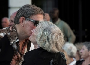 bacio, occhiali, uomo, capelli, donna, camicia, anziani, orecchio