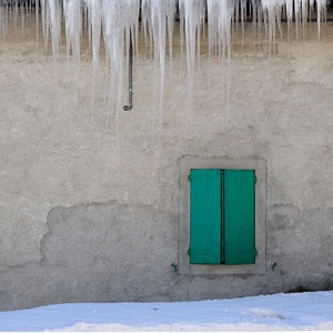 verde, ghiaccio, finestra, neve, muro, inverno