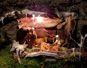 presepe, madonna, grotta, giuseppe, bue, gesù, maria, statue, pecora