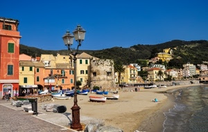 barche, lampione, spiaggia, mare, case, sabbia, borgo, porto