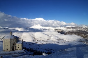 neve, nuvole, chiesa, inverno, montagna, panorama, bianco, montagne, castello, cielo