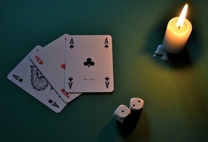 dadi, candela, assi, carte, tris, gioco, tre, cuori, picche