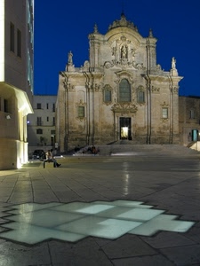 chiesa, piazza, gradini, notturno, scale, blu, cielo, finestre, notte, porta, statue