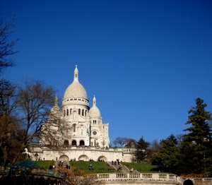 cupole, alberi, cielo, chiesa, basilica, scale, parco, archi, blu
