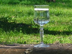 acqua, bicchiere, prato, verde, calice, vetro, legno, ombra, riflessi
