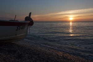 mare, tramonto, barca, spiaggia, sole, acqua, alba, cielo, controluce, riflesso